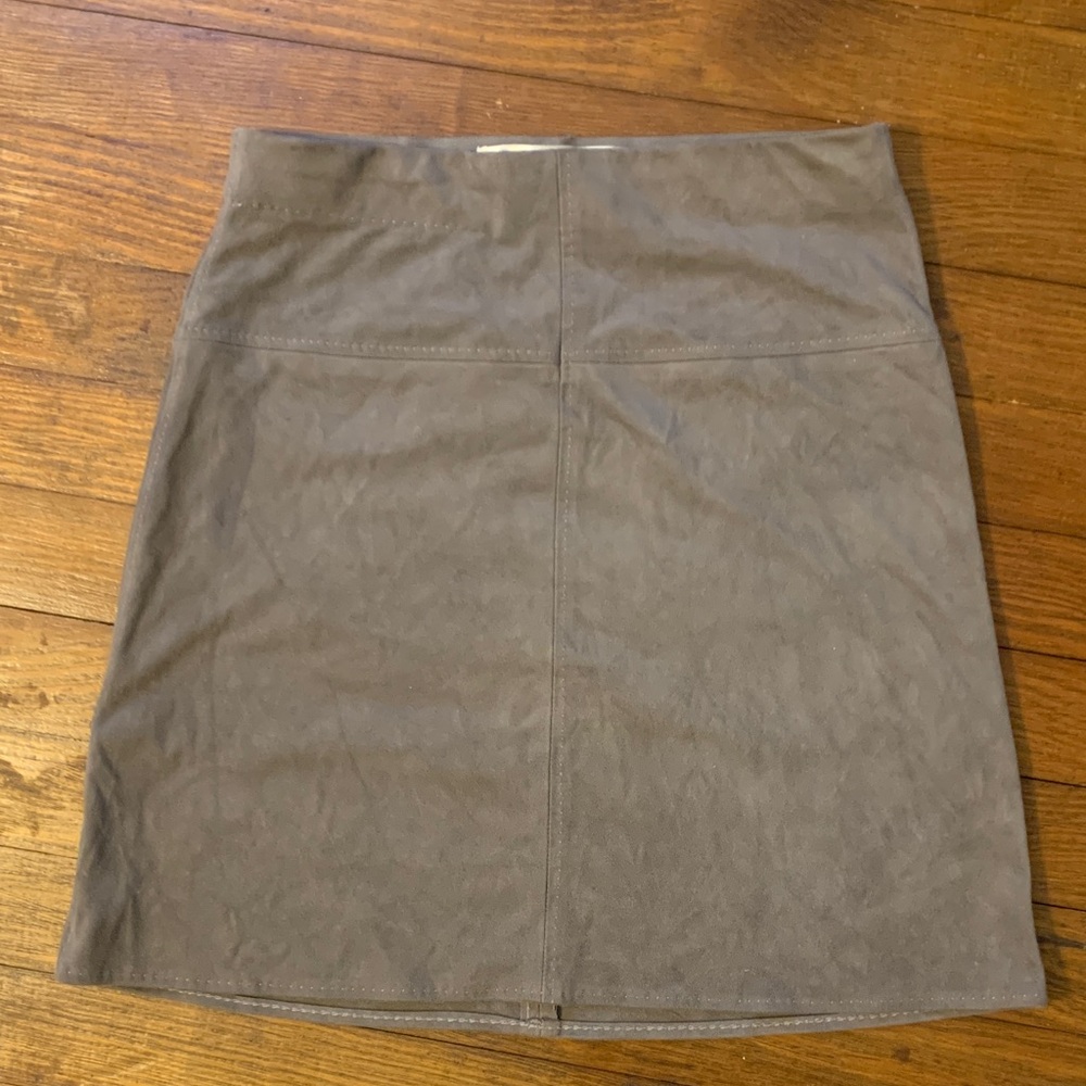 Sophisticated Beige Suede Pencil Skirt for Women